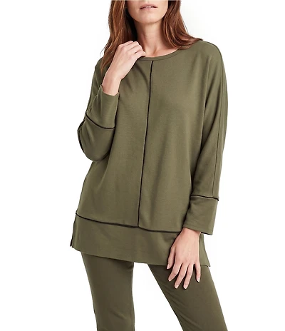 Jones New York Serenity Knit Wide Neck Dolman 3/4 Sleeve Tunic