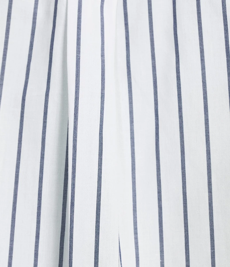 Jones New York Side Button Yarn Dyed Striped Poplin Point Collar Long Sleeve Button-Front Shirt