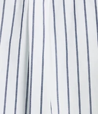 Jones New York Side Button Yarn Dyed Striped Poplin Point Collar Long Sleeve Button-Front Shirt