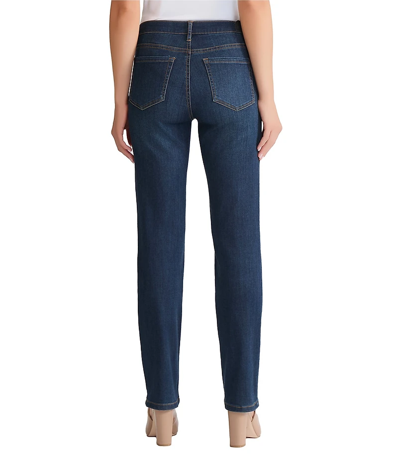 Jones New York Stretch Denim Lexington Straight-Leg Jeans