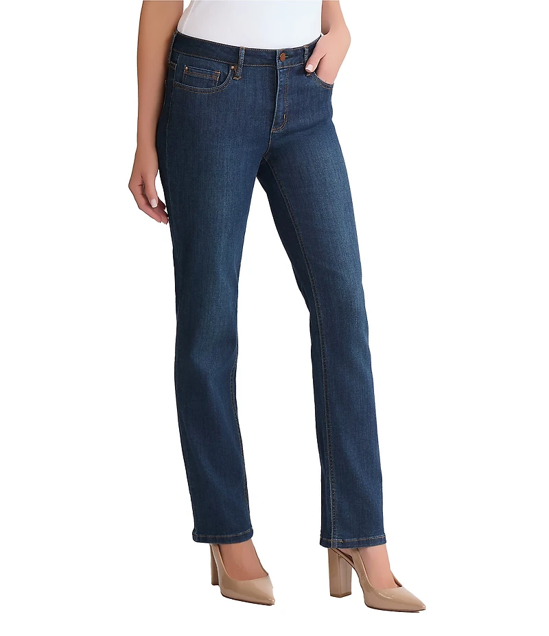 Jones New York Stretch Denim Lexington Straight-Leg Jeans