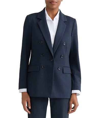 Jones New York Stretch Poplin Notch Collar Long Sleeve Jacket