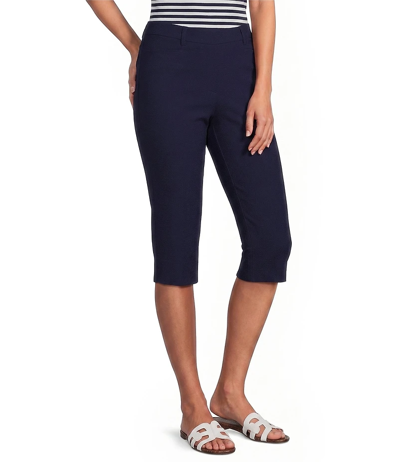 Jones New York Stretch Twill Wide Leg Pull-On Capri Pants