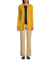 Jones New York Sutton Ribbed Knit Long Sleeve Open Front Cardigan