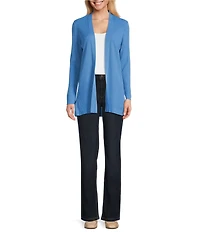 Jones New York Sutton Ribbed Knit Long Sleeve Open Front Cardigan