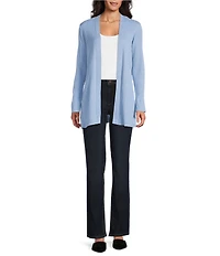 Jones New York Sutton Ribbed Knit Long Sleeve Open Front Cardigan