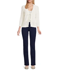 Jones New York Tie Front V-Neck 3/4 Sleeve Cardigan