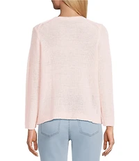 Jones New York Tie Front V-Neck 3/4 Sleeve Cardigan