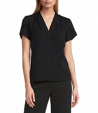 Jones New York V-Neck Petal Sleeve Blouse