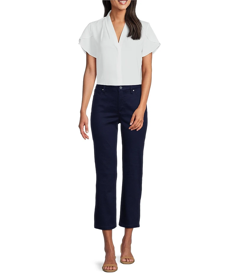 Jones New York V-Neck Petal Sleeve Blouse