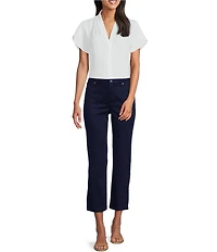 Jones New York V-Neck Petal Sleeve Blouse