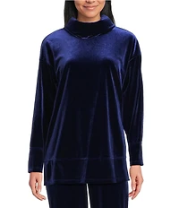 Jones New York Velour Cowl Neck Long Sleeve Coordinating Tunic