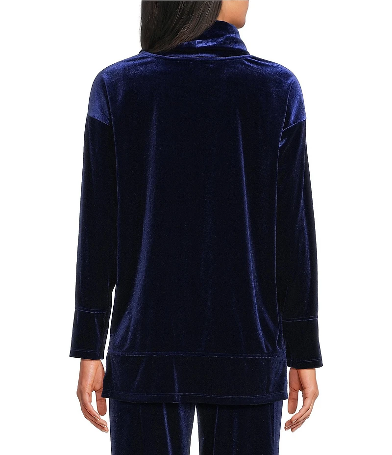 Jones New York Velour Cowl Neck Long Sleeve Coordinating Tunic
