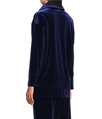 Jones New York Velour Cowl Neck Long Sleeve Coordinating Tunic