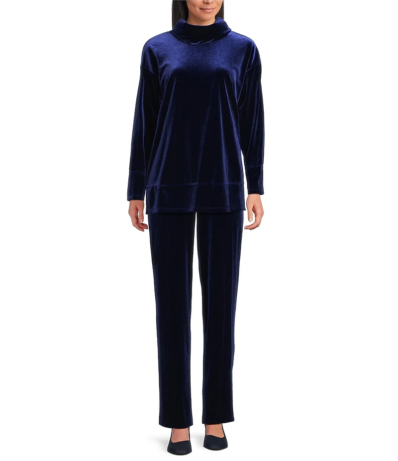 Jones New York Velour Cowl Neck Long Sleeve Coordinating Tunic