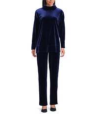 Jones New York Velour Cowl Neck Long Sleeve Coordinating Tunic