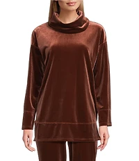 Jones New York Velour Cowl Neck Long Sleeve Coordinating Tunic