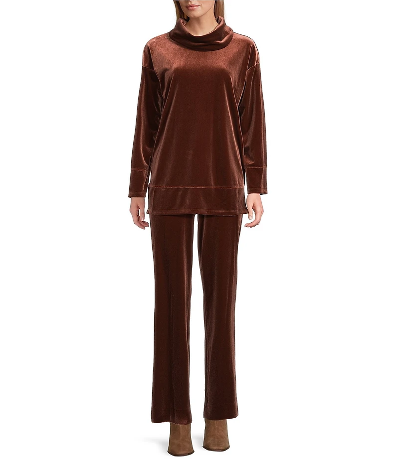 Jones New York Velour Cowl Neck Long Sleeve Coordinating Tunic