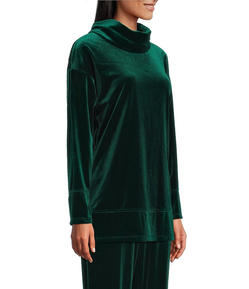 Jones New York Velour Cowl Neck Long Sleeve Coordinating Tunic