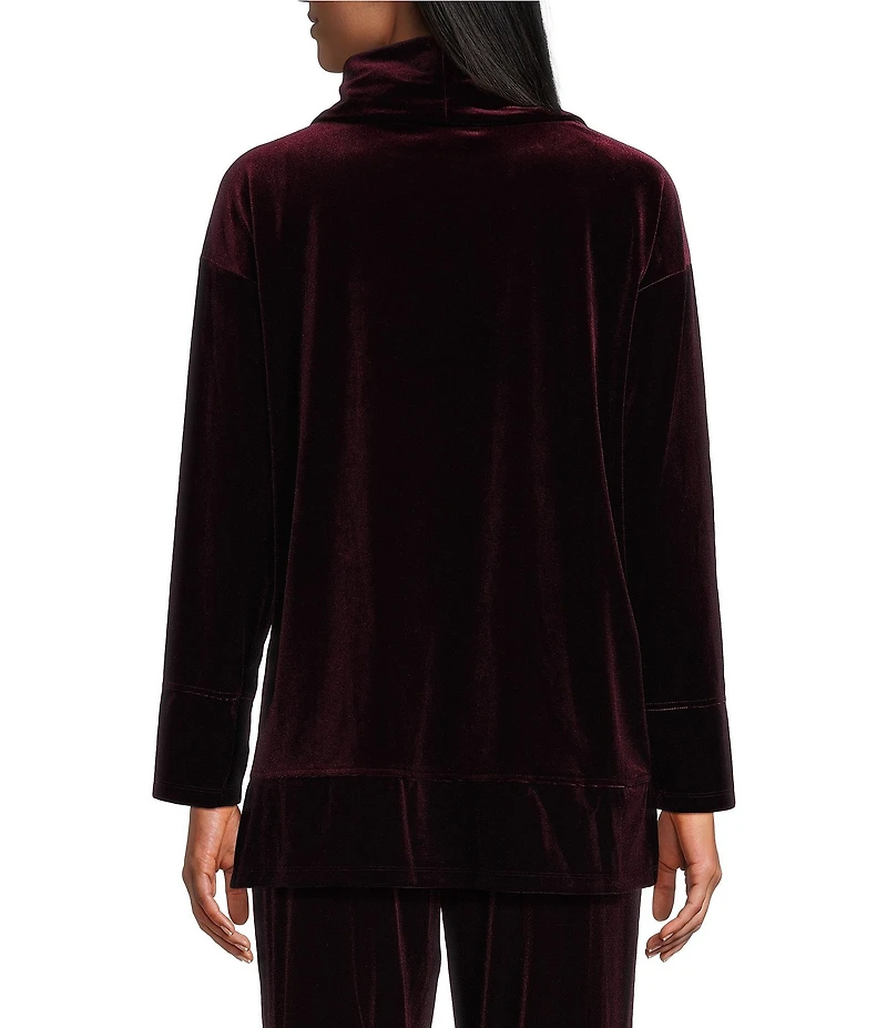 Jones New York Velour Cowl Neck Long Sleeve Coordinating Tunic