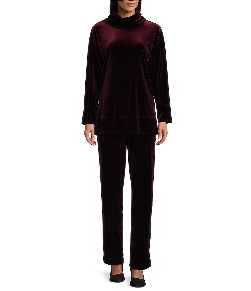 Jones New York Velour Cowl Neck Long Sleeve Coordinating Tunic