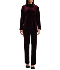Jones New York Velour Cowl Neck Long Sleeve Coordinating Tunic