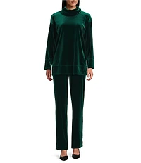 Jones New York Velour Straight Leg Coordinating Pants