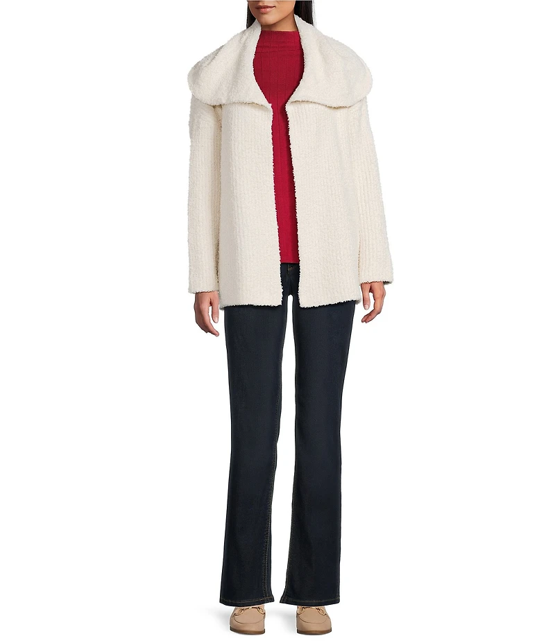 Jones New York Wide Collared Long Sleeve Open Front Cardigan