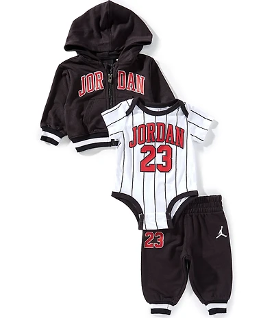 Jordan Baby Boys 23 Jersey Bodysuit, Full-Zip Hoodie, & Jogger Pants 3-Piece Set