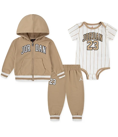 Jordan Baby Boys 23 Jersey Bodysuit, Full-Zip Hoodie, & Jogger Pants 3-Piece Set