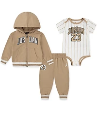 Jordan Baby Boys 23 Jersey Bodysuit, Full-Zip Hoodie, & Jogger Pants 3-Piece Set