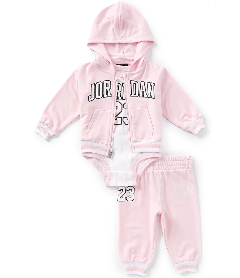 Jordan Baby Boys 23 Jersey Bodysuit, Full-Zip Hoodie, & Jogger Pants 3-Piece Set