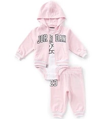 Jordan Baby Boys 23 Jersey Bodysuit, Full-Zip Hoodie, & Jogger Pants 3-Piece Set