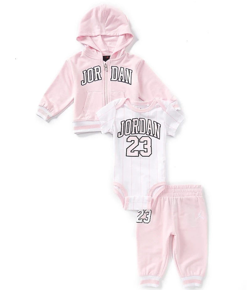Jordan Baby Boys 23 Jersey Bodysuit, Full-Zip Hoodie, & Jogger Pants 3-Piece Set
