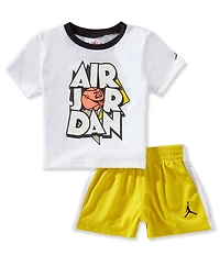 Jordan Baby Boys Short Sleeve Airball T-Shirt & Mesh Shorts 2-Piece Set