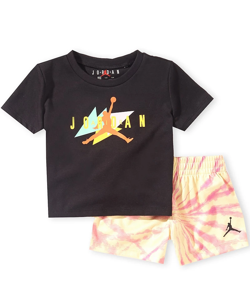Jordan Baby Boys Short Sleeve Festival Jersey Knit Tee & Tie Dye Short 2-Piece Set