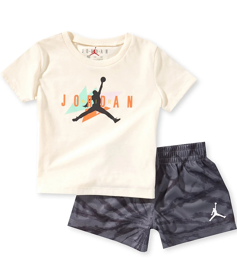 Jordan Baby Boys Short Sleeve Festival Jersey Knit Tee & Tie Dye Short 2-Piece Set