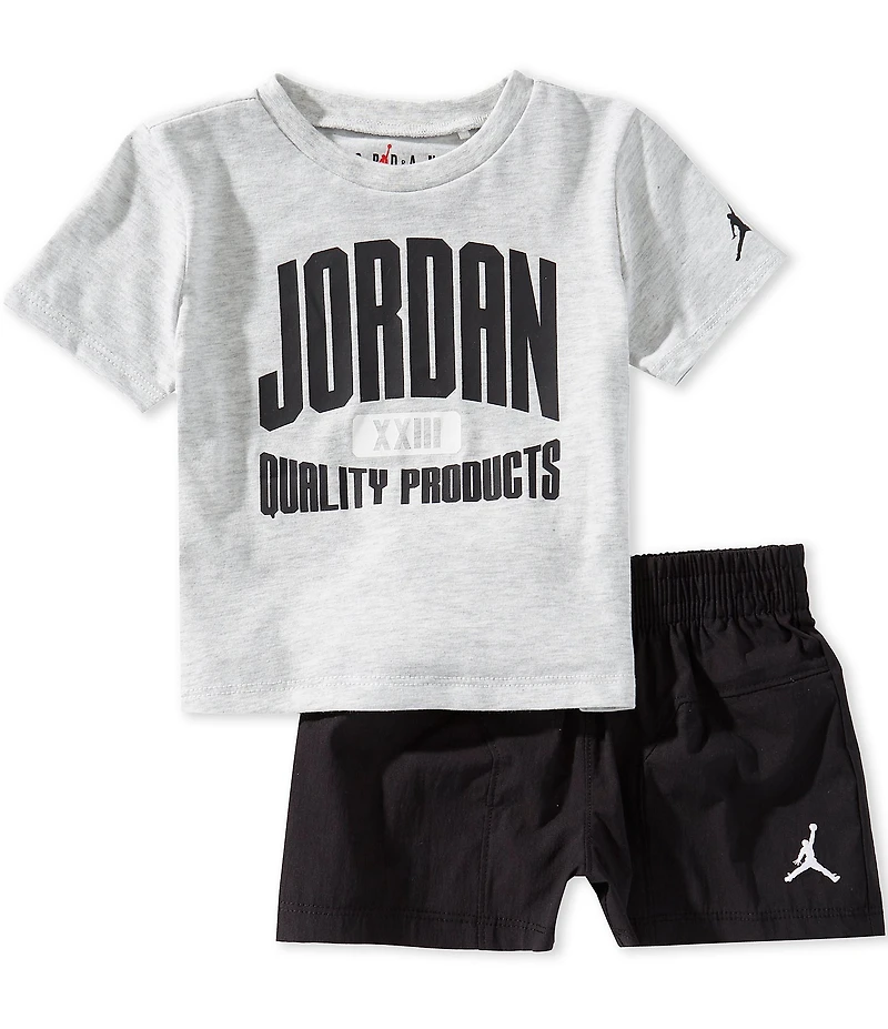 Jordan Baby Boys Short Sleeve Quality Products Logo Tee & Shorts 2-Piece Set