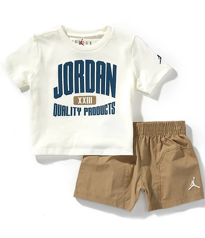 Jordan Baby Boys Short Sleeve Quality Products Logo Tee & Shorts 2-Piece Set
