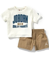 Jordan Baby Boys Short Sleeve Quality Products Logo Tee & Shorts 2-Piece Set