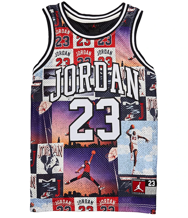 Jordan Big Boys Mesh Sleeveless Allover Print 23 Jersey