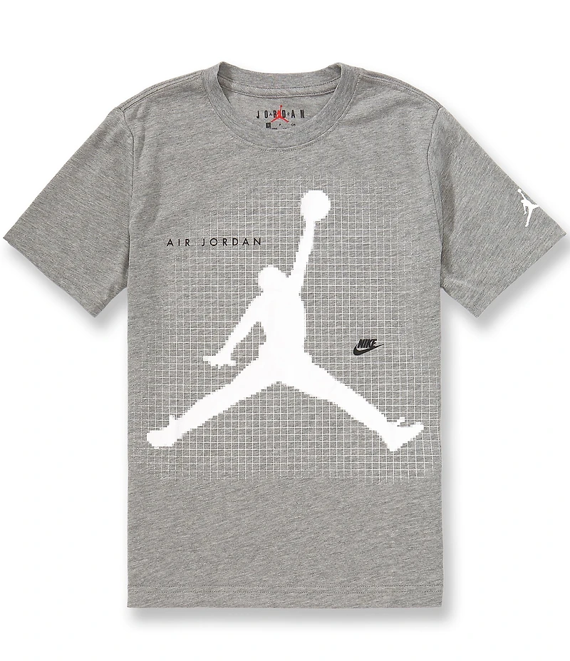 Jordan Big Boys Short Sleeve Jumpman Blurred Grid T-Shirt