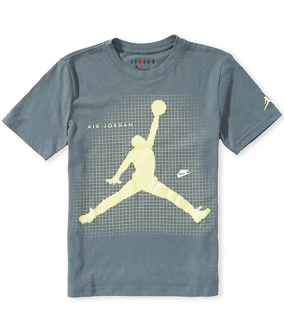 Jordan Big Boys Short Sleeve Jumpman Blurred Grid T-Shirt