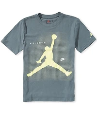 Jordan Big Boys Short Sleeve Jumpman Blurred Grid T-Shirt