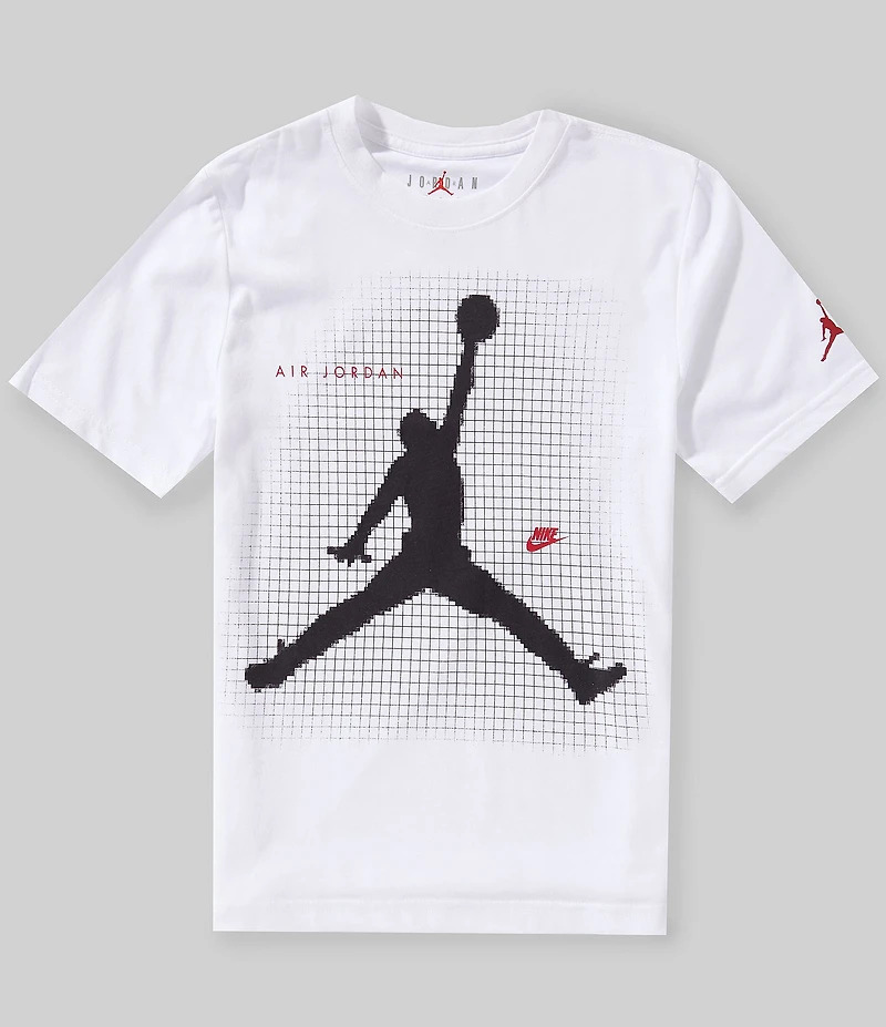 Jordan Big Boys Short Sleeve Jumpman Blurred Grid T-Shirt
