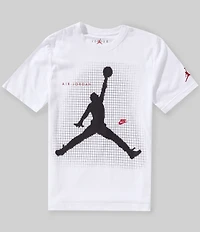 Jordan Big Boys Short Sleeve Jumpman Blurred Grid T-Shirt