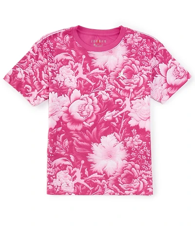 Jordan Big Girls Short Sleeve Floral-Printed T-Shirt
