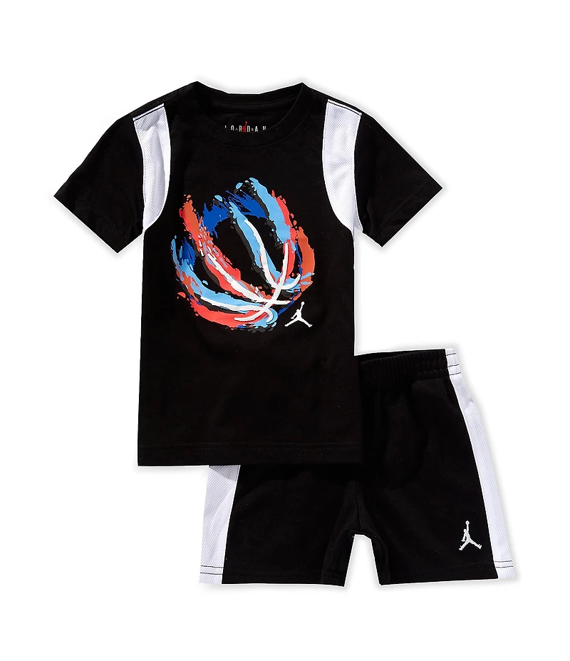 Jordan Little Boys Short Sleeve Basketball Graphic T-Shirt & Matching Shorts Set