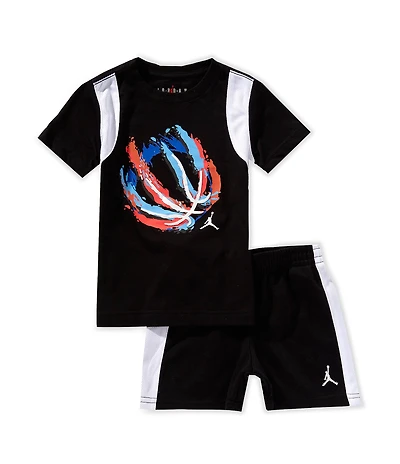 Jordan Little Boys Short Sleeve Basketball Graphic T-Shirt & Matching Shorts Set