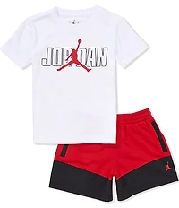 Jordan Little Boys Short-Sleeve Jumpman Jersey T-Shirt & Color Block French Terry Shorts Set